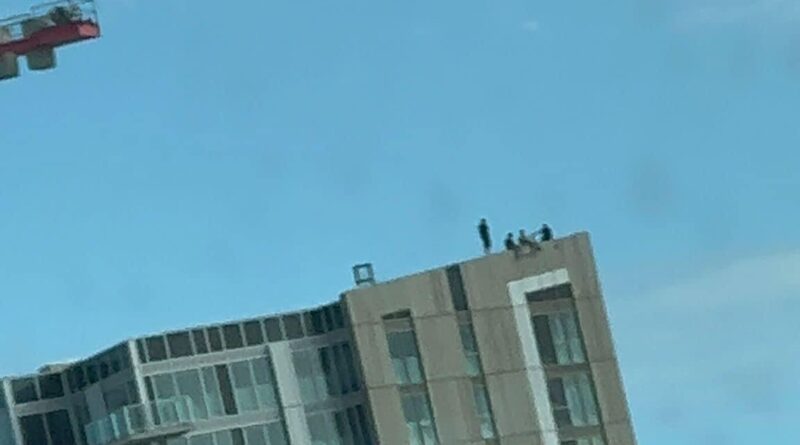 people on roof